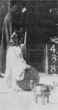 Aleister Crowley performing the Saturn ritual